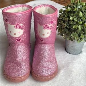 *Hello Kitty* Pink Glittered Boots